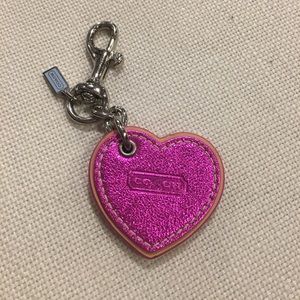 Coach Pink heart key fob
